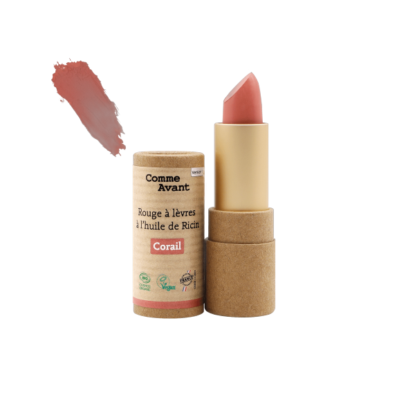 Rouge à lèvres à l'huile de ricin (corail)