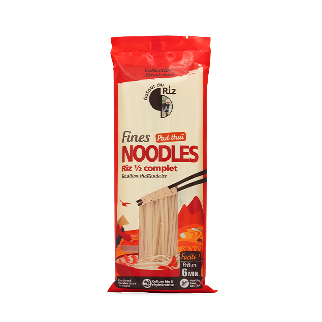 Noodles fines de riz demi complet bio (pour pad thaï) - 170 g