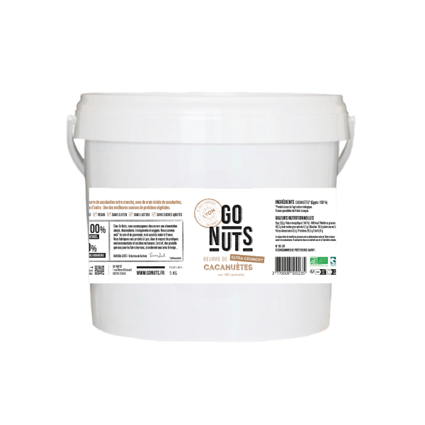 Beurre de cacahuètes extra crunchy bio Vrac - 5 kg