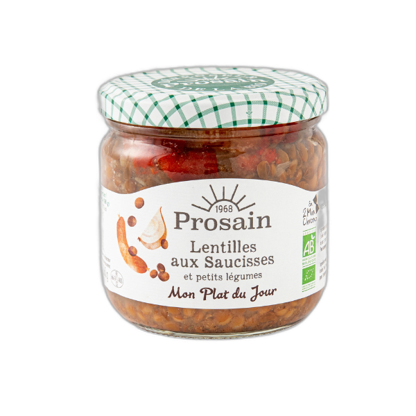 Lentilles saucisses cuisinés aux petits légumes bio - 360 g