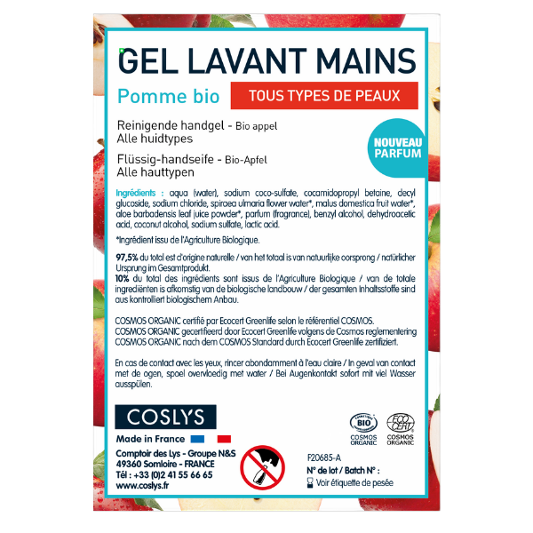 Etiquettes pour le gel lavant mains pomme (rouleau)