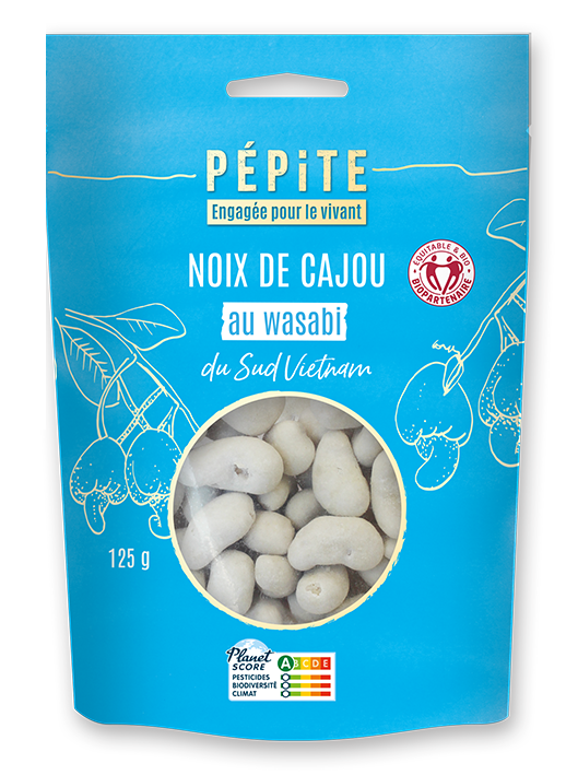Noix de cajou du vietnam - wasabi bio - 125 g