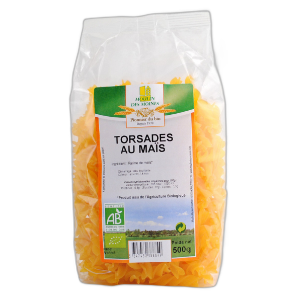 Torsades sans gluten à la farine de maïs bio - 500 g