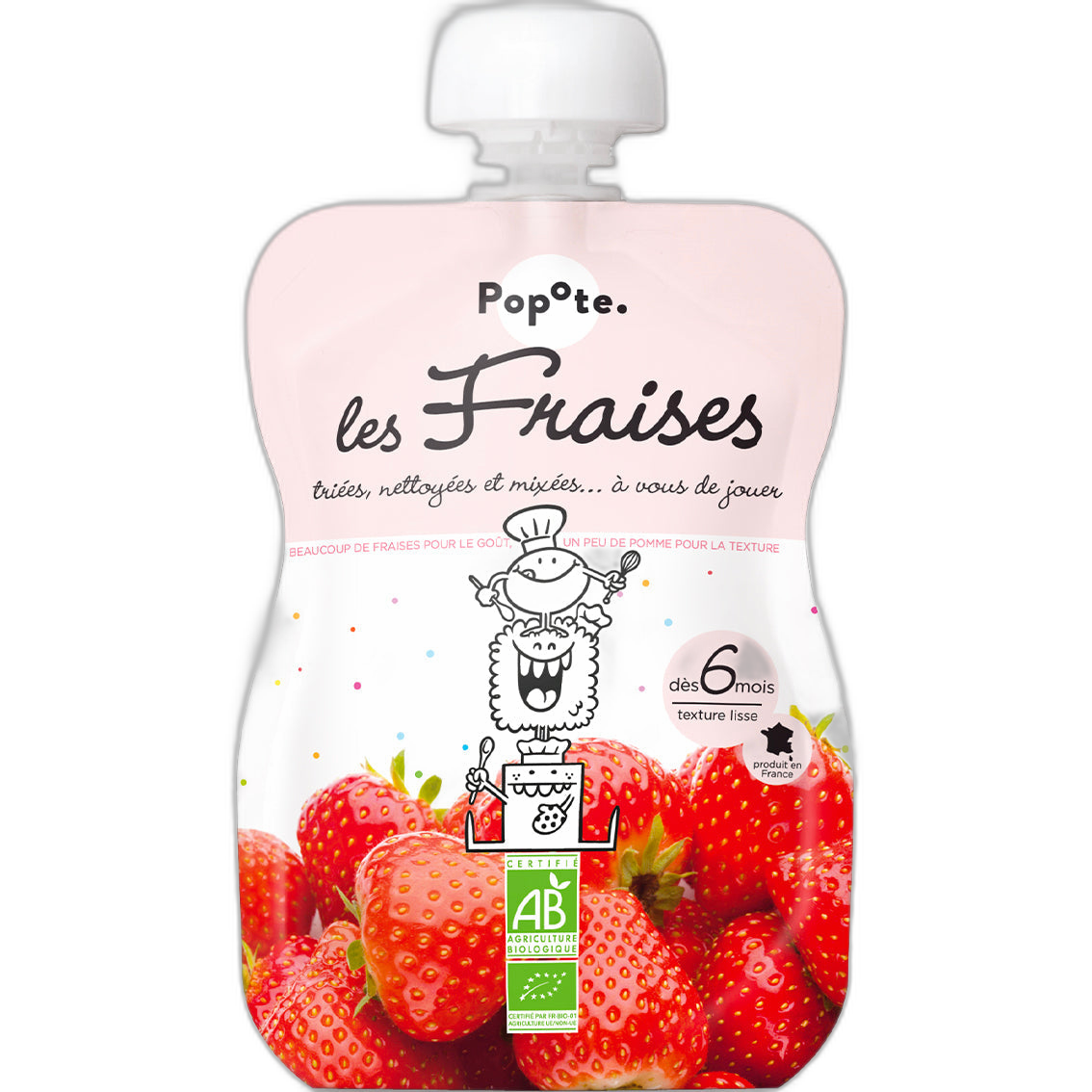 Gourde compote fraise bio - 120 g