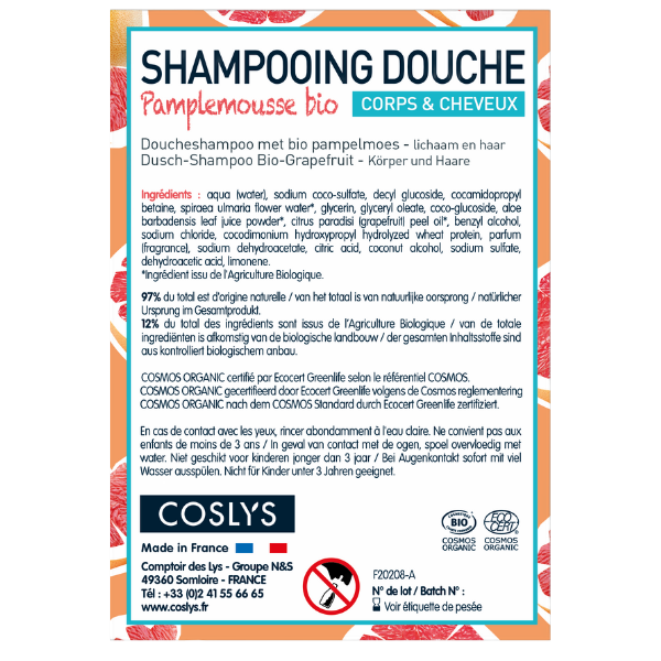 Etiquettes pour le shampoing douche pamplemousse (rouleau)