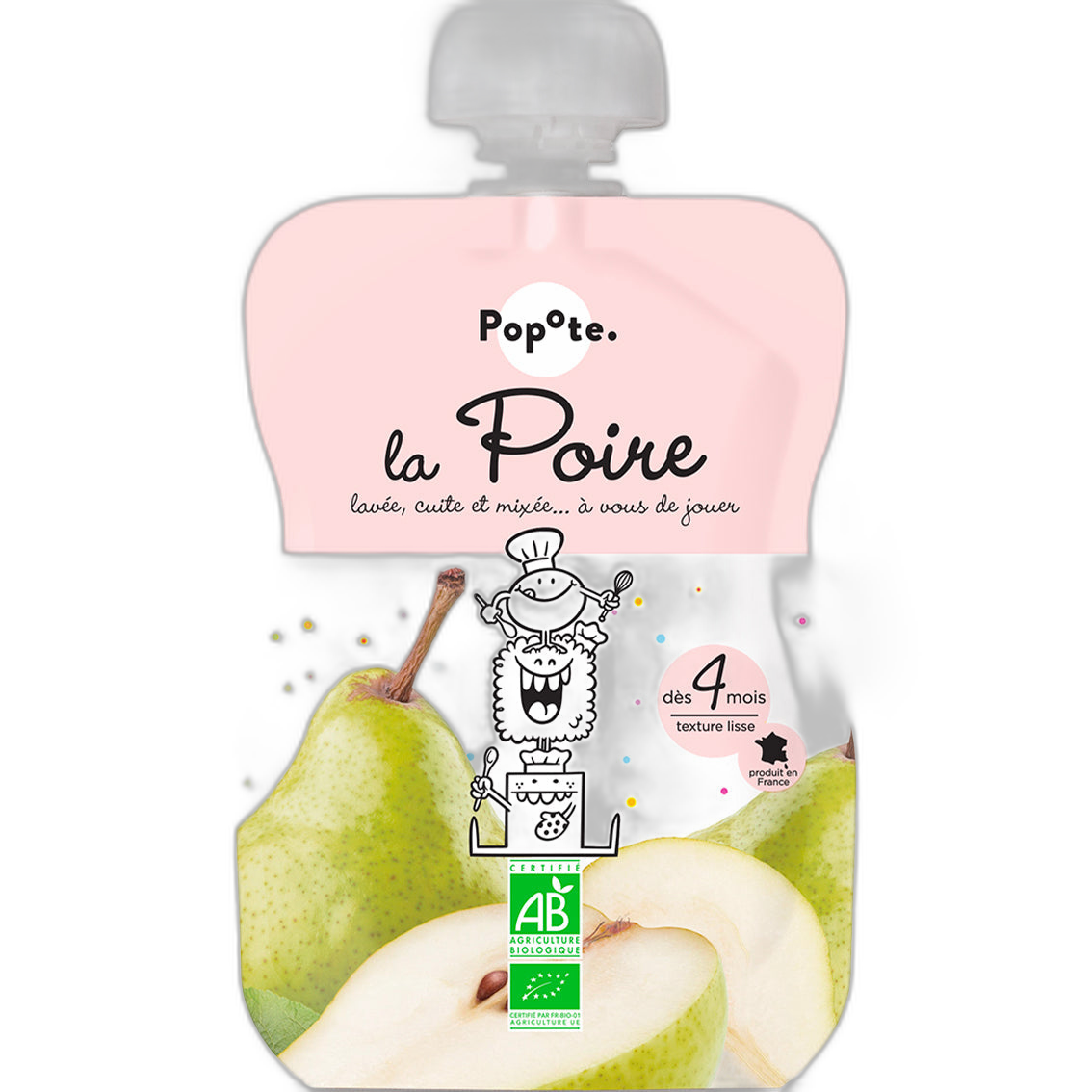 Gourde compote poire bio - 120 g