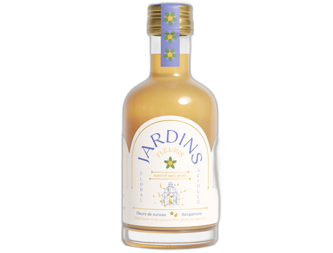 Apéritif sans alcool bio jardins fleuris (fleurs de sureau & bergamote) - 20 cL