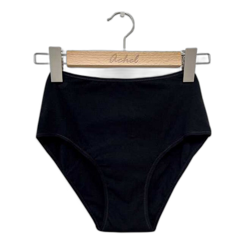 Culotte menstruelle haute noire flux abondant (france et bio) - Taille M (42/44)