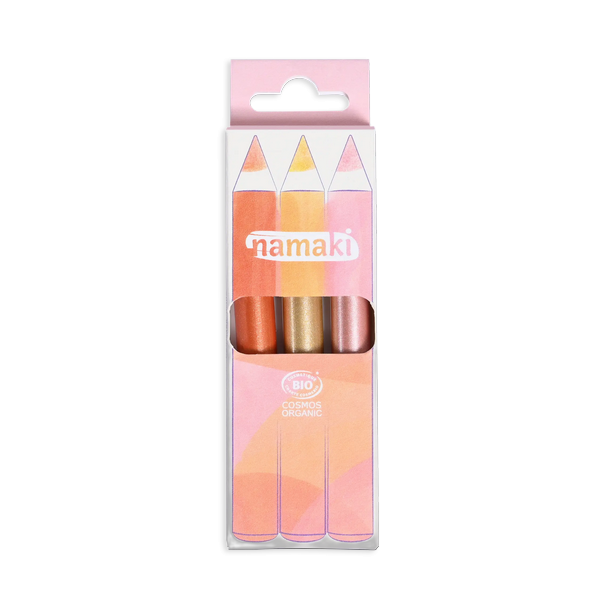 Kit 3 crayons de maquillage pailletés (rayon de soleil)