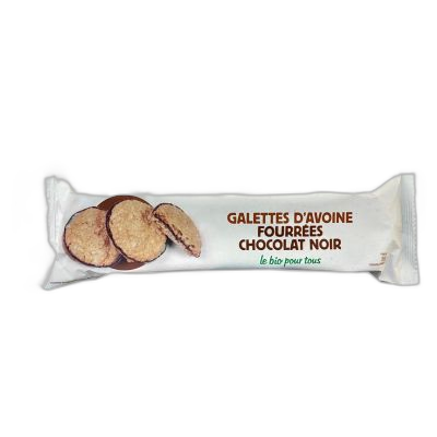 Galettes d'avoine fourrée chocolat noir origine france - 150 g