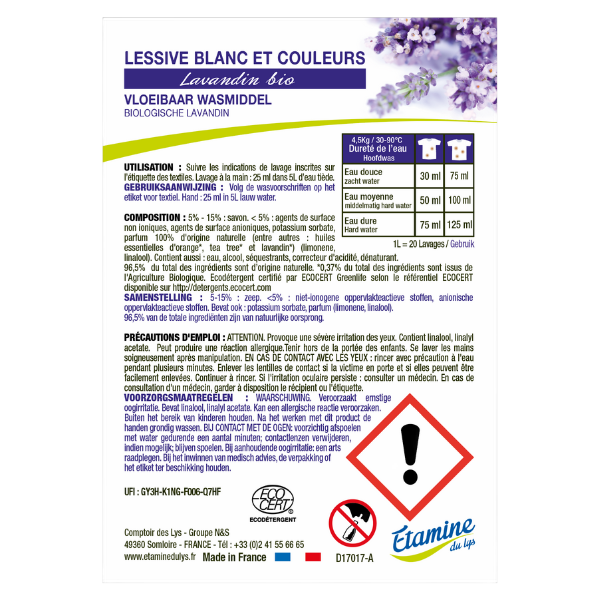 Etiquettes pour la lessive lavandin (rouleau)