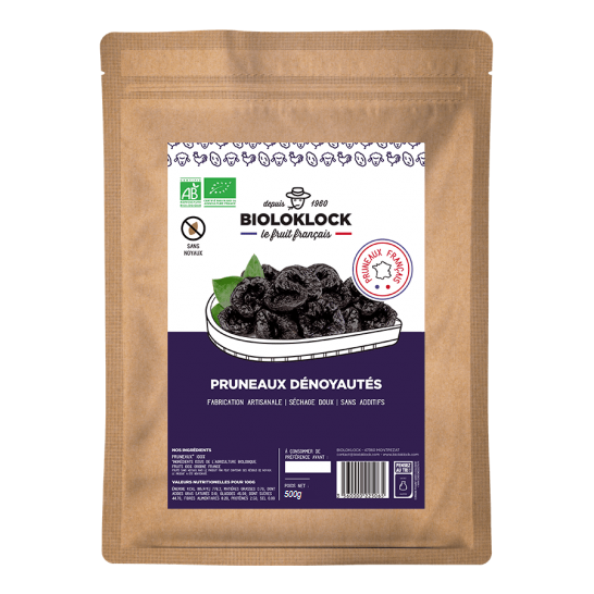 Pruneaux bio dénoyautés (origine France) - 500 g
