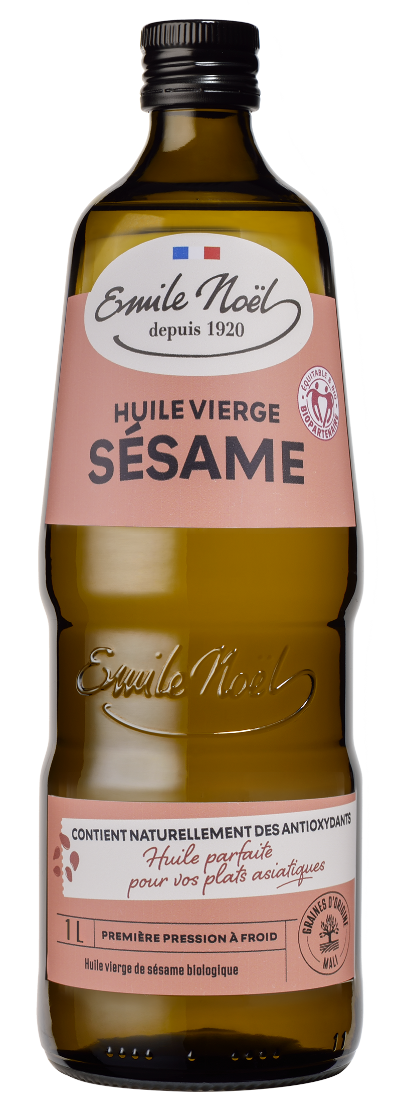 Huile vierge de sésame bio équitable - 1 l
