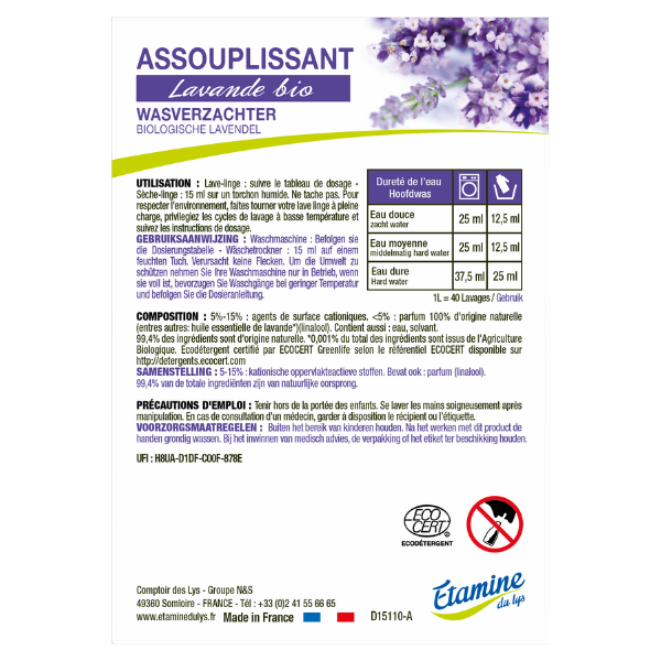 Etiquettes pour l'assouplissant lavande (rouleau)