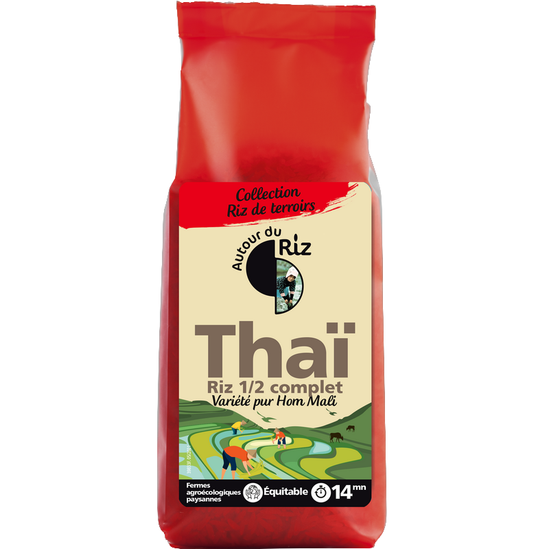 Riz thaï 1/2 complet bio sans gluten équitable (origine Thaïlande) - 500 g