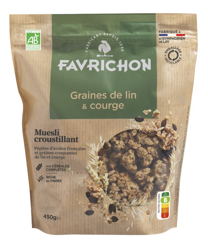 Muesli croustillant graines de lin & courges - 450 g