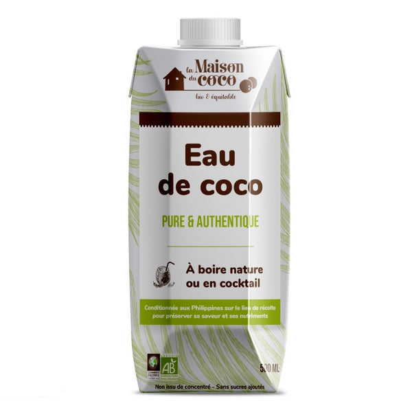 Eau de noix de coco nature bio (équitable) (origine Philippines) - 500 ml