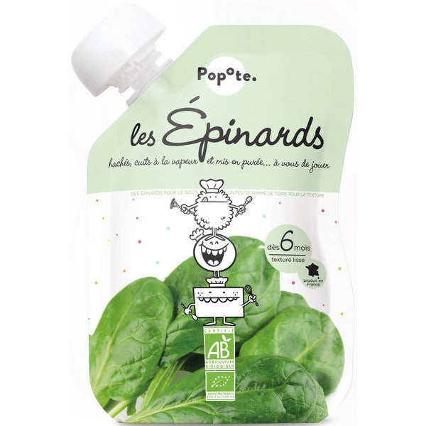 Gourde purée d'épinards bio (dès 4-6 mois) - 120 g