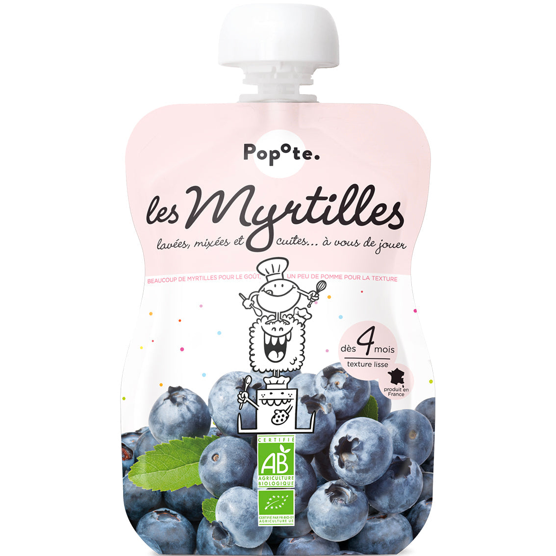 Gourde compote myrtille bio - 120 g