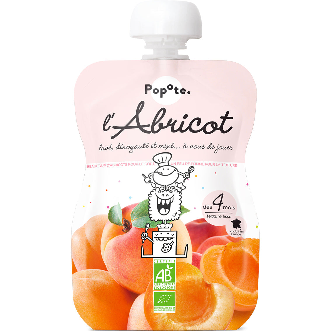 Gourde compote abricot bio - 120 g
