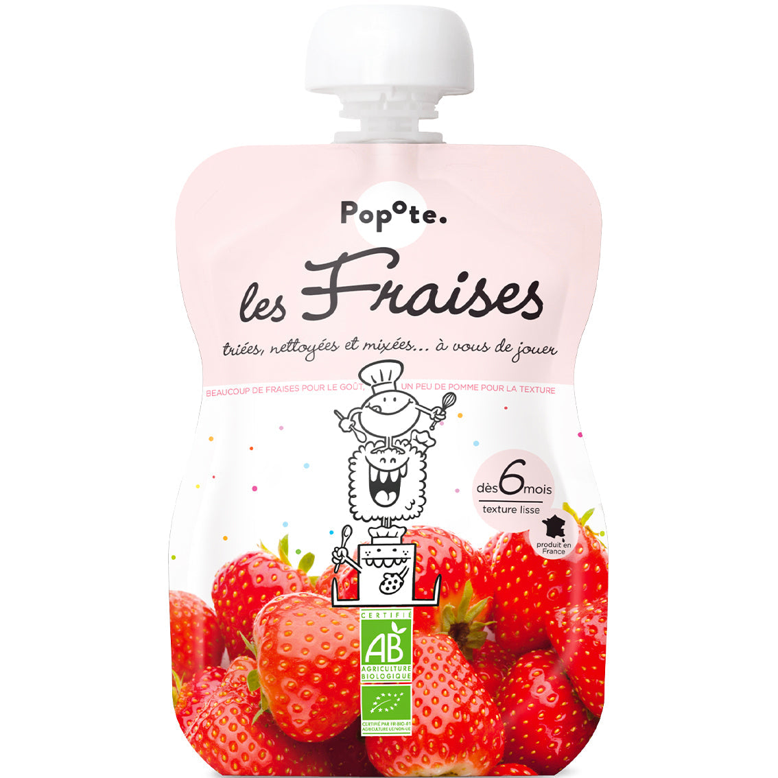 Gourde compote fraise bio - 120 g