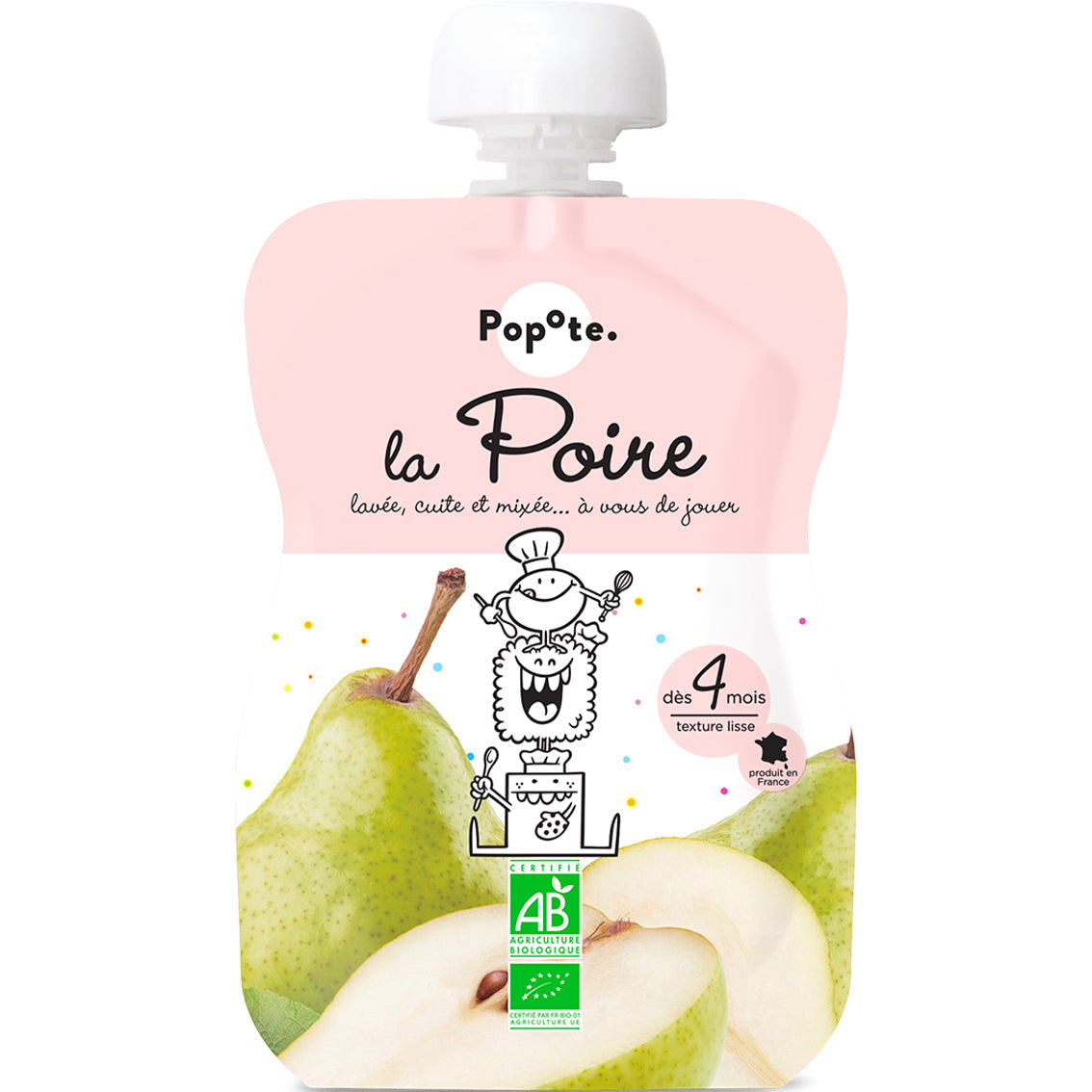 Gourde compote poire bio - 120 g
