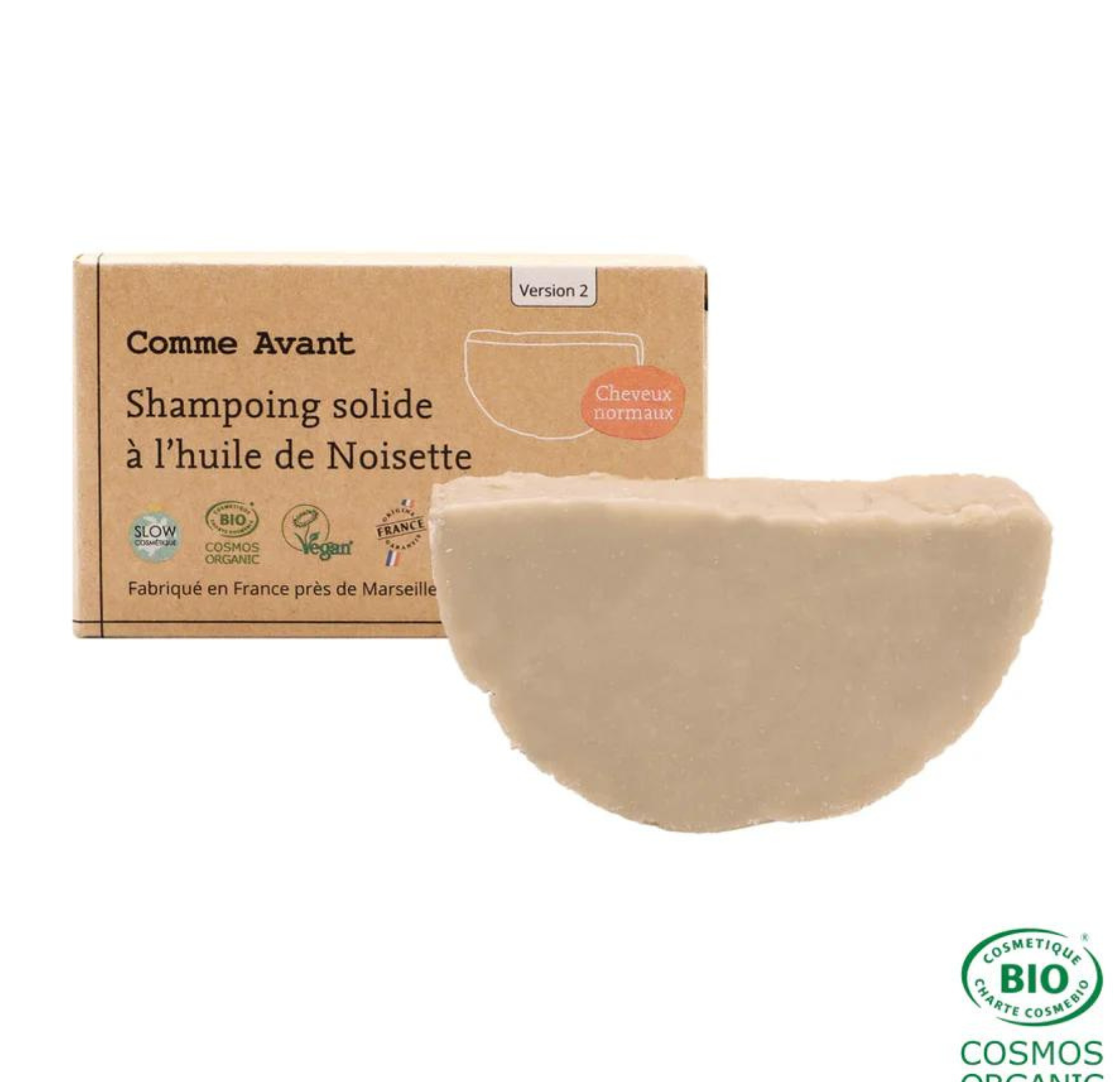 Shampoing solide à l'huile de noisette (Cheveux normaux) - version 2