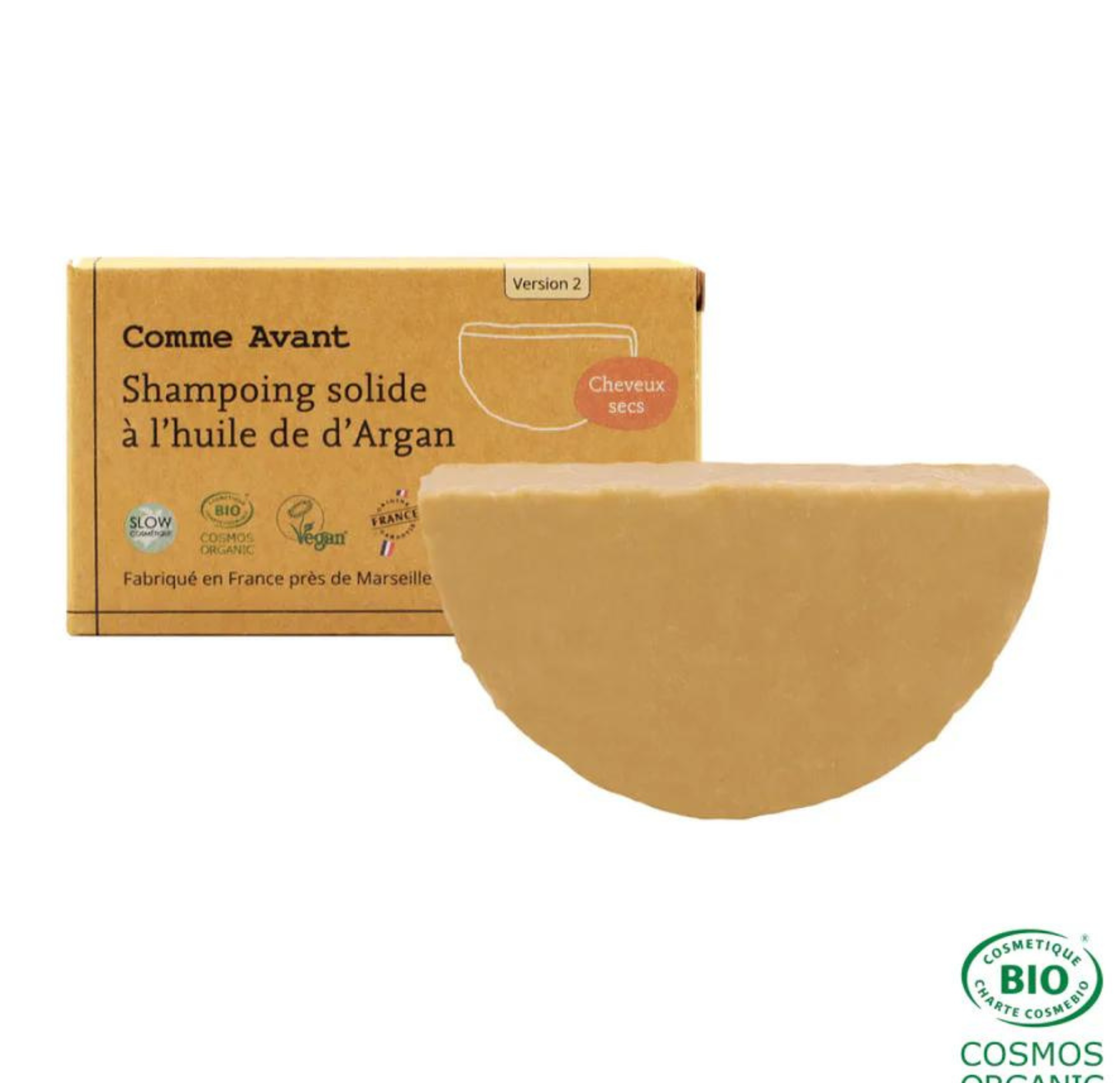 Shampoing solide à l'huile d'argan (cheveux secs) - version 2 - 70 g