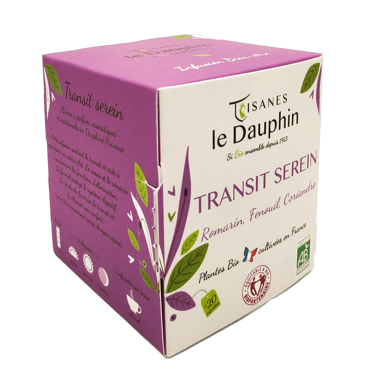 Infusion bio transit serein origine france - 20 infusettes