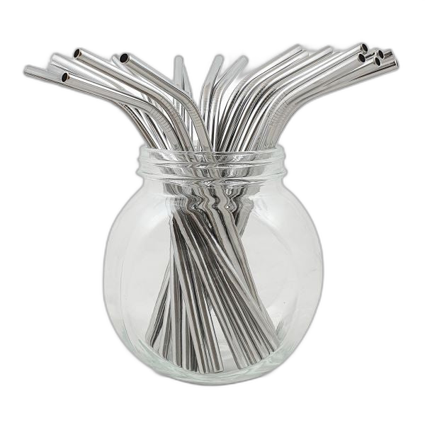 Pailles en inox argentées