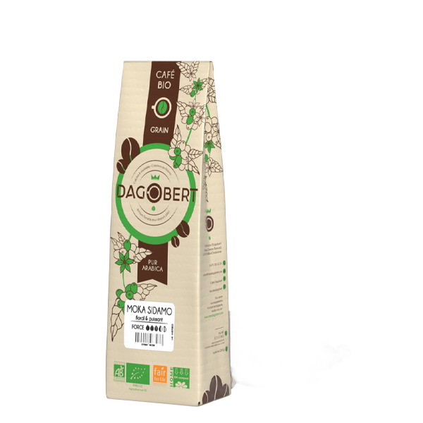 Moka sidamo 100% arabica, bio et equitable - grains (origine Ethiopie) - 500 g