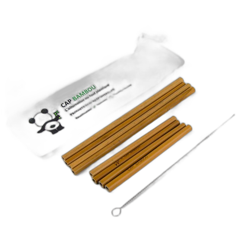 Kit pailles mix (4 pailles 20 cm + 4 pailles 13 cm + 1 goupillon)