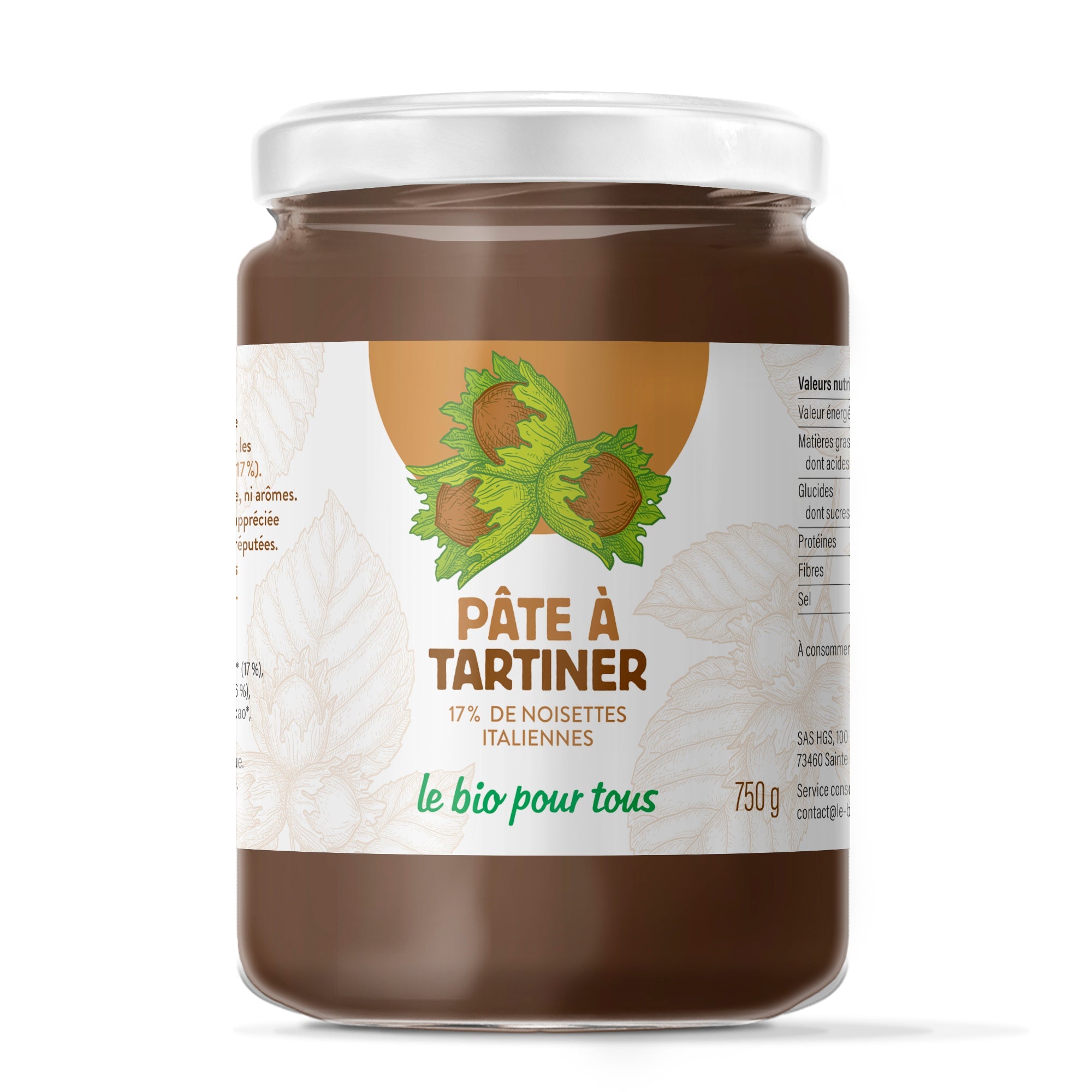 Pâte à tartiner 17% noisettes - 750 g