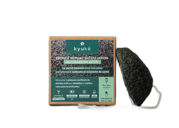 √âponge konjac bio au charbon actif (origine Japon)