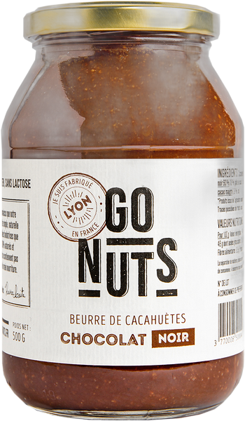 Beurre de cacahuètes chocolat noir bio - 500 g
