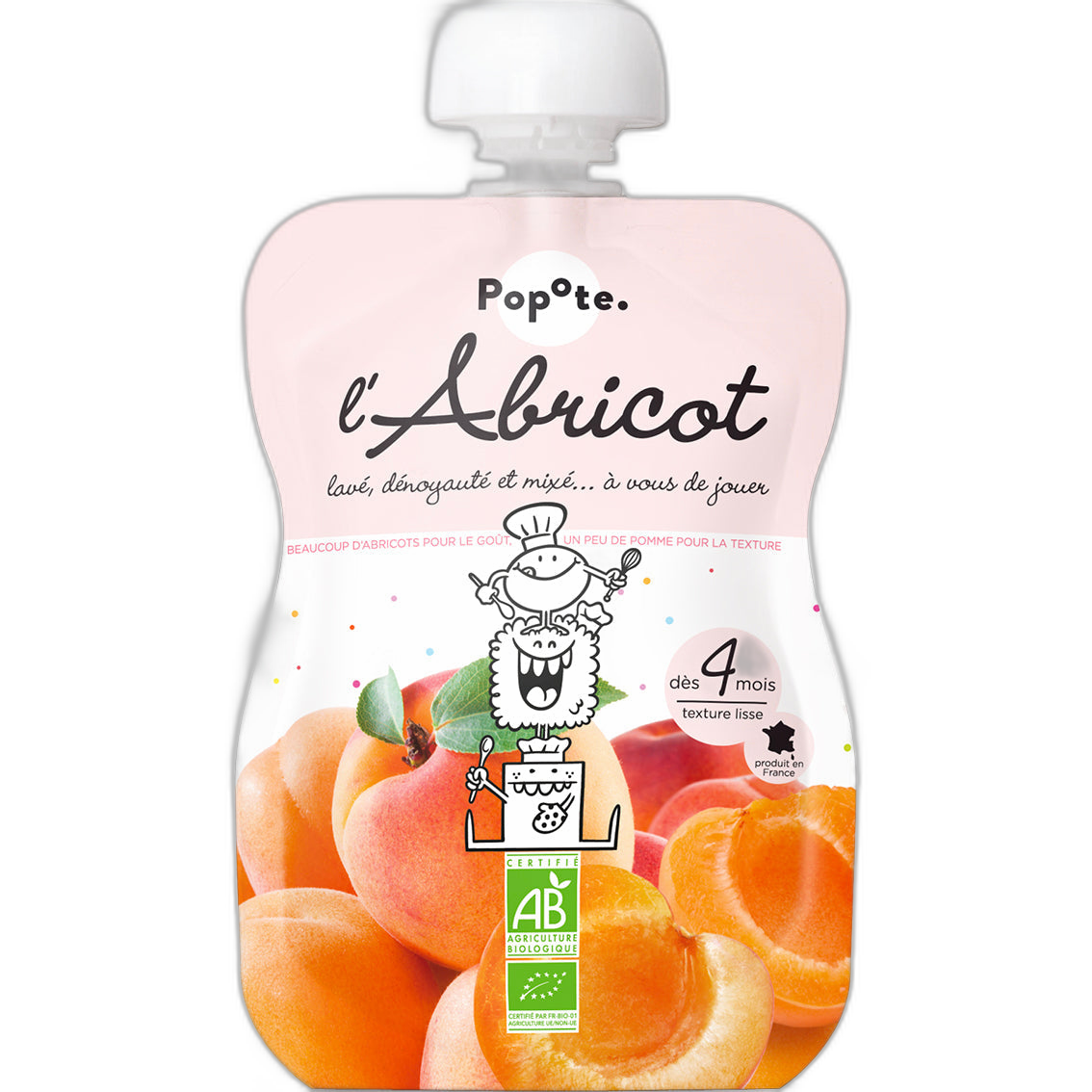 Gourde compote abricot bio - 120 g