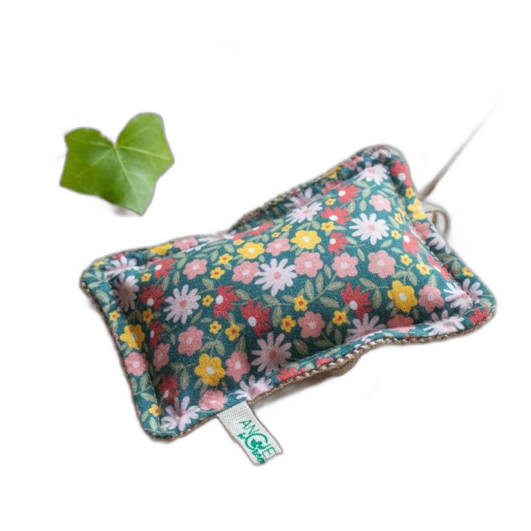√âponge écologique face éponge (tissu recyclé) face grattante (lin)
