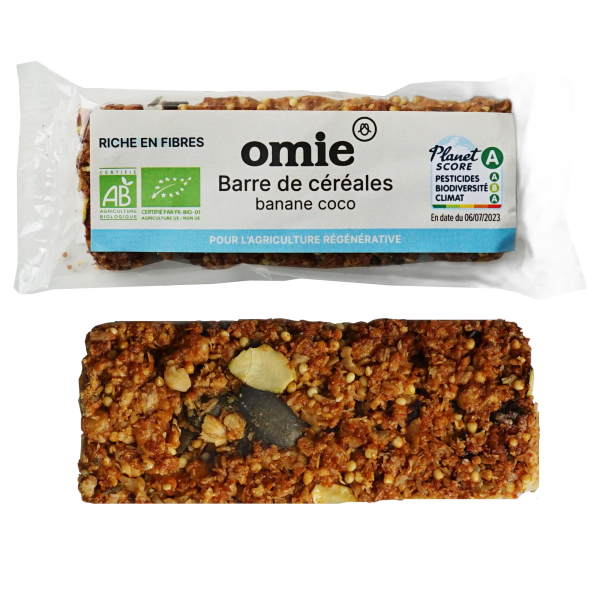 Barre de céréales banane coco bio (avoine, millet français) - 25 g