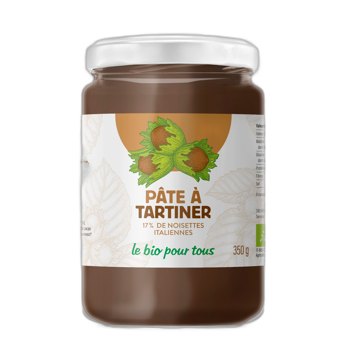 Pâte à tartiner 17% noisettes  - 350 g