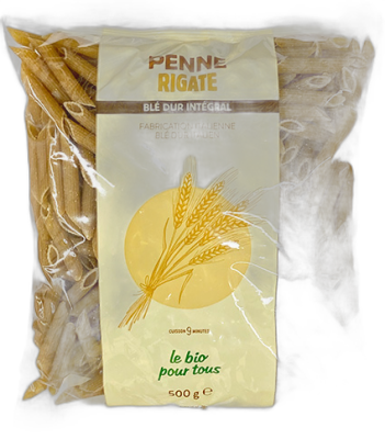 Penne rigate intégral origine italie - 500 g