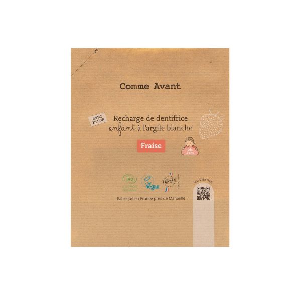 Dentifrice enfant à l'argile blanche fraise (recharge) - 180 ml