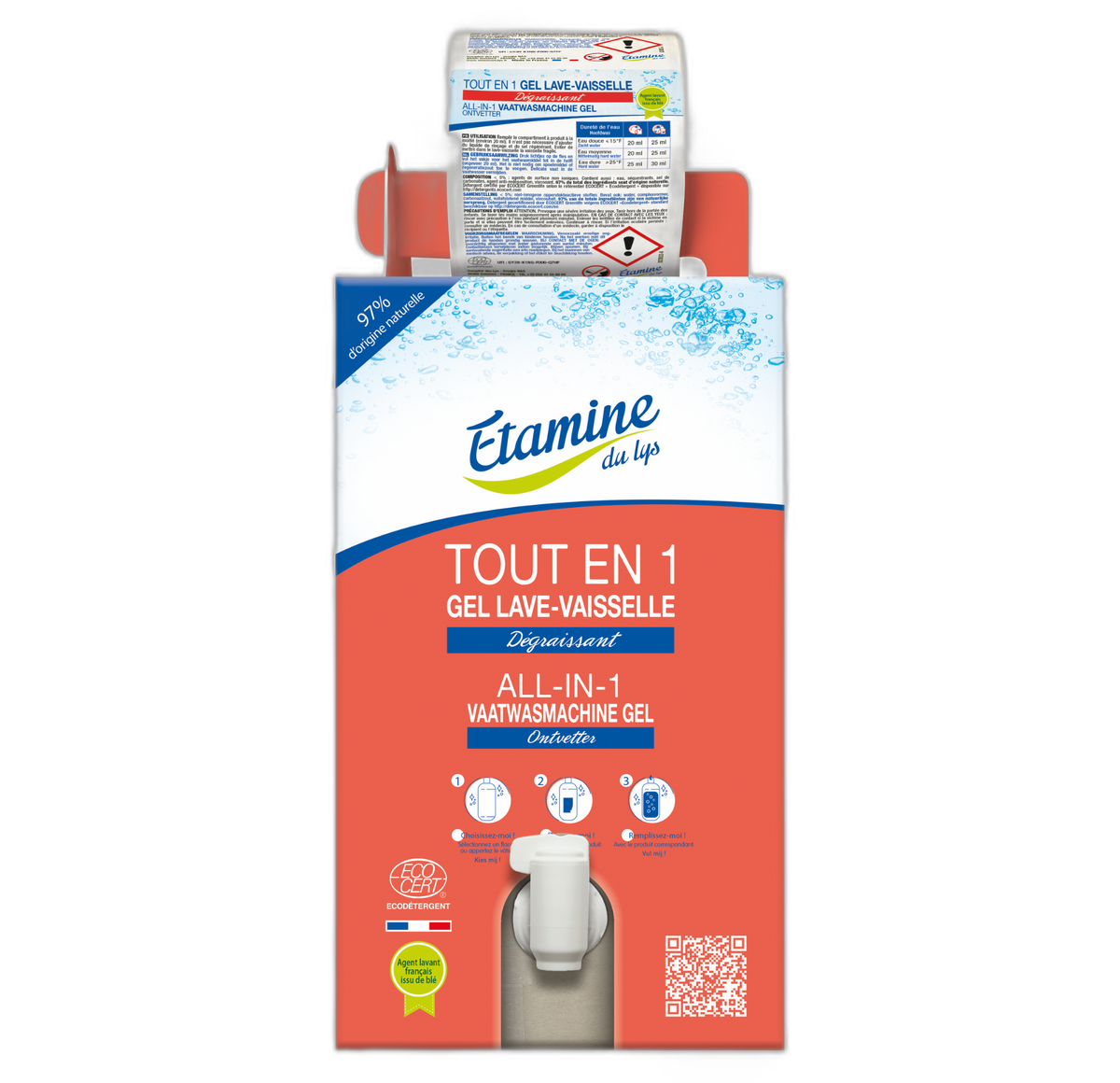 Gel lave-vaisselle tout en un Vrac (bib nu) - 10 l