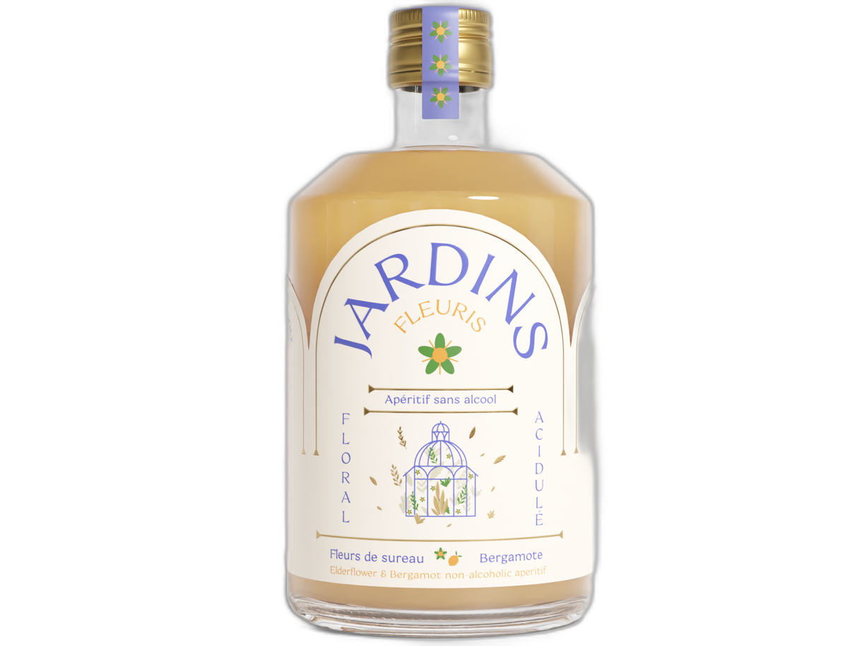 Apéritif sans alcool bio jardins fleuris (fleurs de sureau & bergamote) - 70 cL