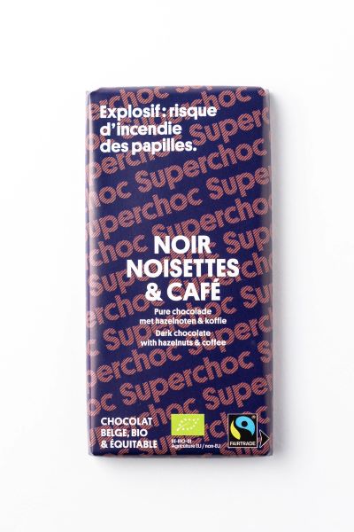 Tablette chocolat noir noisette & café bio - 70 g