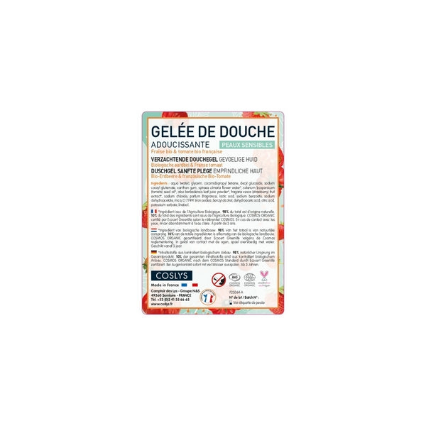 Gelée de douche adoucissante fraise tomate (étiquettes) - x 50