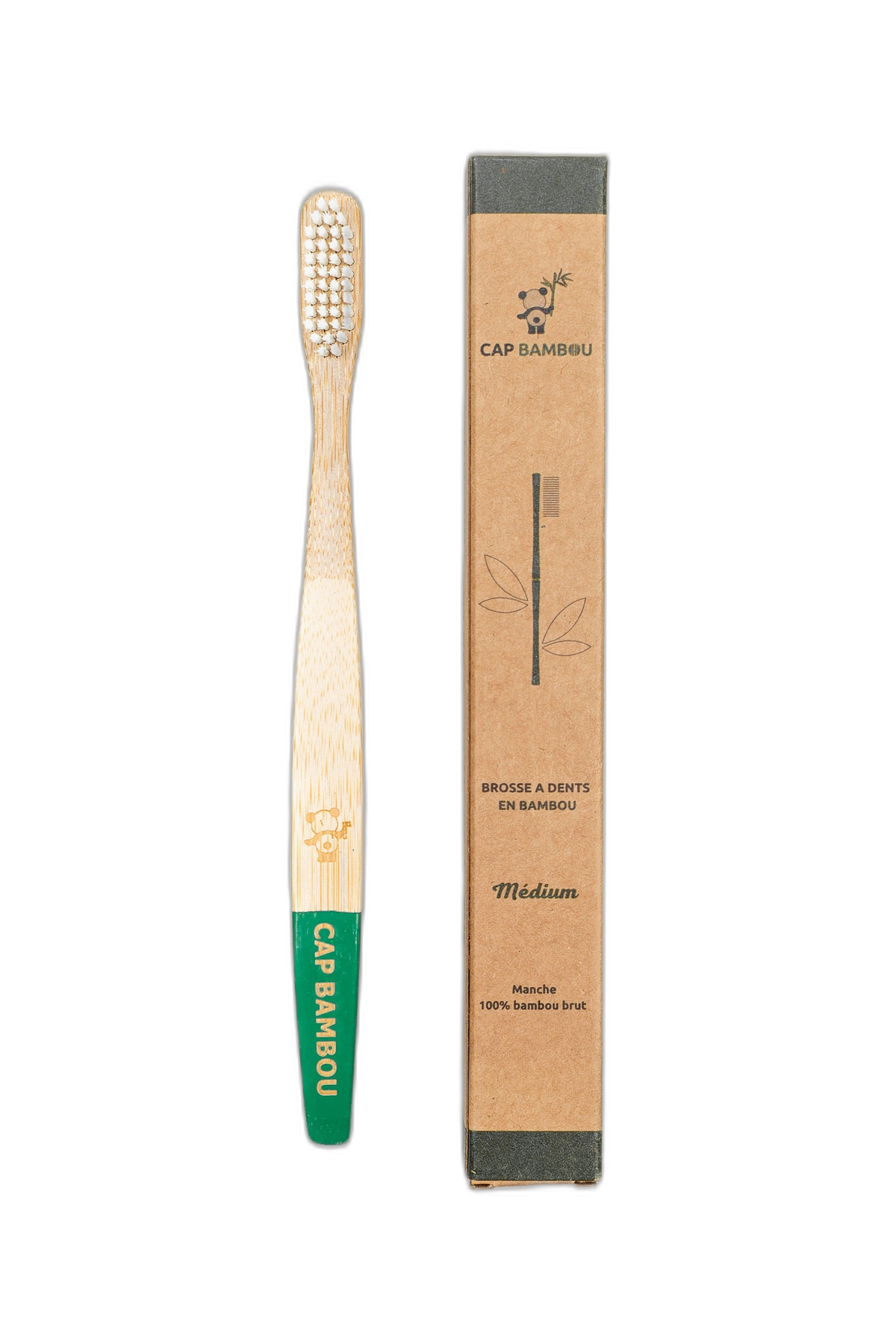 Brosse à dents adulte poils medium gravées Cap Bambou