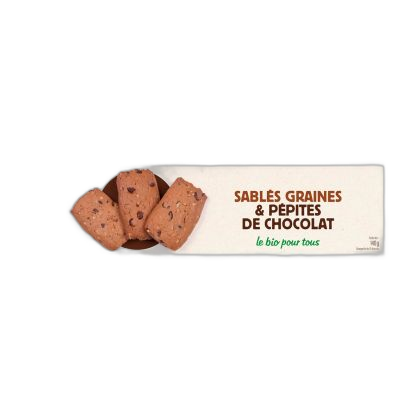 Biscuits graines et pépites de chocolat origine france - 140 g