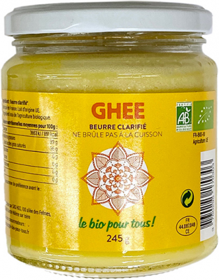 Ghee beurre clarifié origine france - 245 g