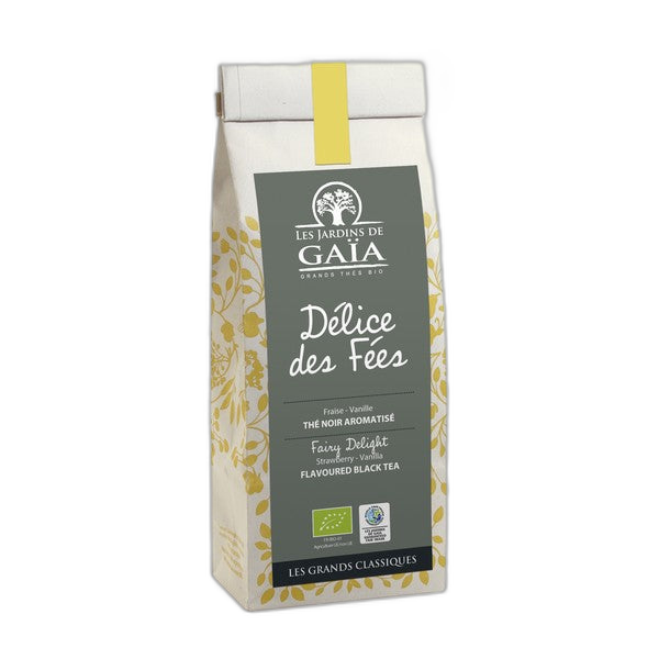 Thé noir bio délice des fées (fraise saveur vanille) - 100 g