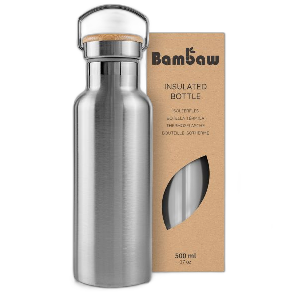 Bouteille isotherme en acier inoxydable (couleur Acier Naturel) - 500mL